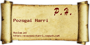Pozsgai Harri névjegykártya